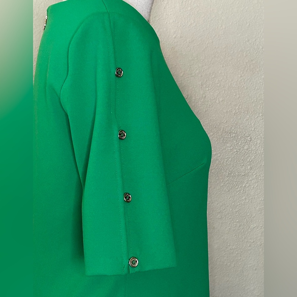 Tommy Hilfiger Women's Button-Sleeve Scuba Dress Green size 10. - Picture 3 of 9